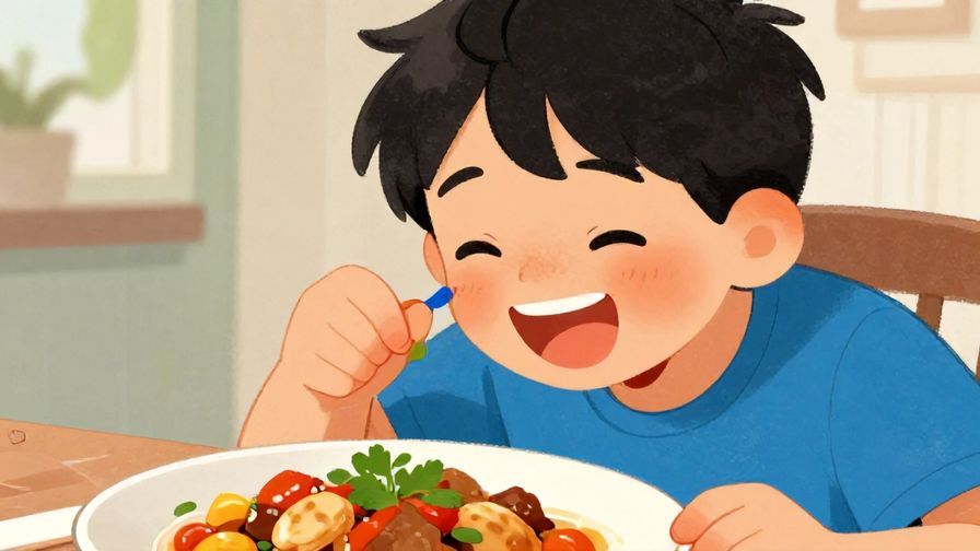 Illustration%20of%20a playful%20person%20laughing%20while%20sniffing%20a%20delicious%20dish%2C%20vibrant%20colors%2C%20illustrated%20style