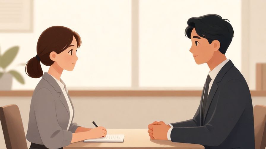 Illustration%20of%20a polite bow between two people in a serene office setting, soft lighting, formal attire, illustrated style