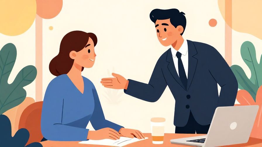 Illustration%20of%20a polite business person gently shifting topics during a meeting, elegant background, vibrant colors, illustrated style