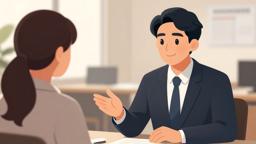 Illustration%20of%20a polite businessperson gently advising another%2C%20office%20background%2C%20soft%20lighting%2C%20illustrated%20style