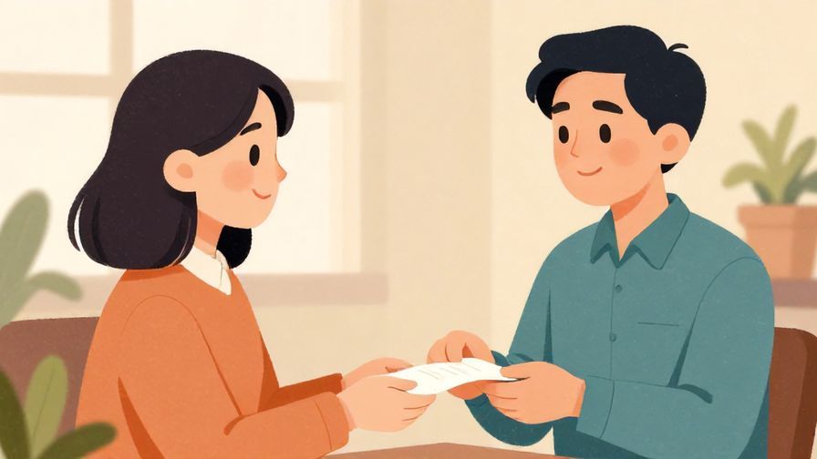 Illustration%20of%20a polite customer gently asking permission to get a receipt with a soft smile, colorful background, illustrated style