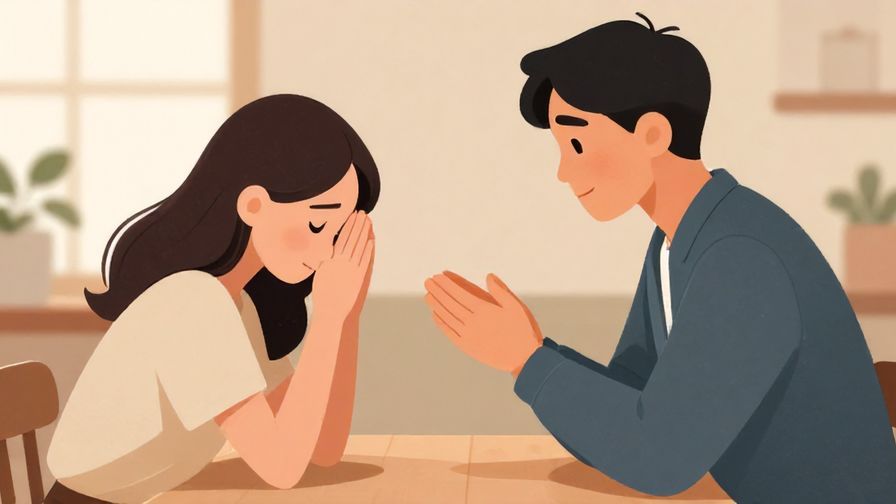 Illustration%20of%20a polite individual politely shaking their head, soft indoor setting