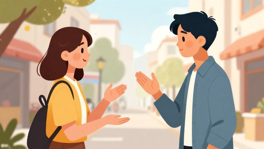 Illustration%20of%20a polite person asking two questions with gentle hand gestures%20in%20a%20bright%20street%20scene%2C%20illustrated%20style