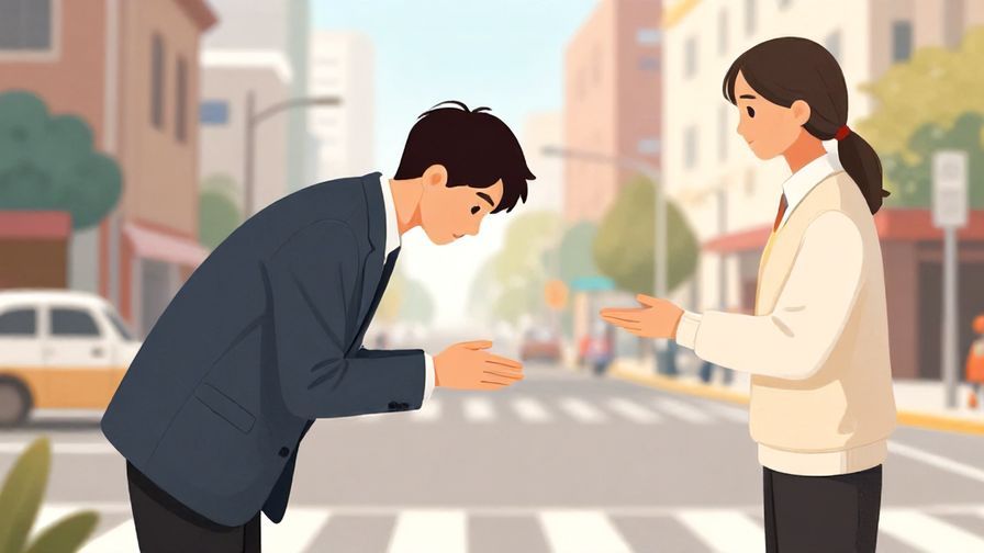 Illustration%20of%20a polite person bowing slightly while asking for directions%2C%20detailed%20urban%20scene%2C%20illustrated%20style