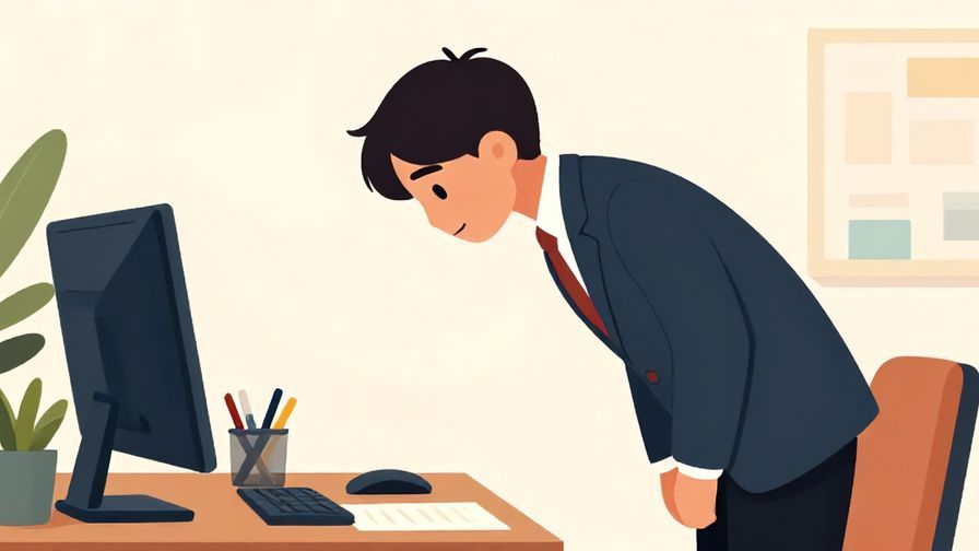 Illustration%20of%20a polite person bowing slightly in a formal office setting, calm and respectful atmosphere, vibrant colors, illustrated style