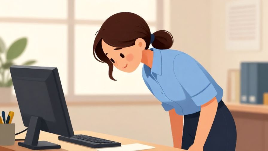 Illustration%20of%20a polite person bowing slightly with a gentle smile, serene office background, soft lighting, vibrant colors, illustrated style