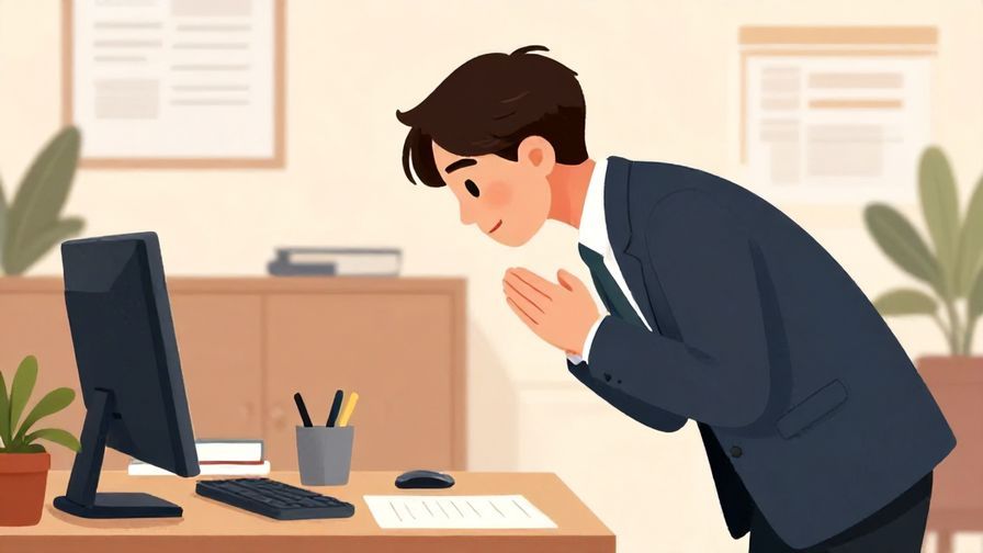 Illustration%20of%20a polite person bowing slightly in an office setting%20with respectful expression%2C%20detailed%20background%2C%20vibrant%20colors%2C%20illustrated%20style
