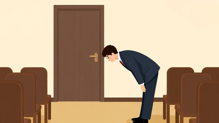 Illustration%20of%20a polite person entering or leaving a room with a slight bow, formal indoor setting, respectful atmosphere