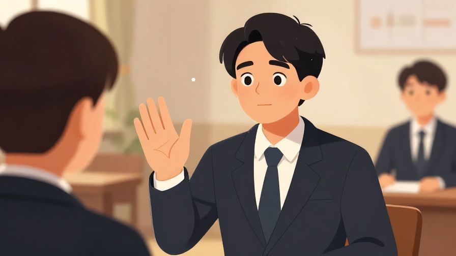 Illustration%20of%20a polite person gently raising a hand with a curious expression in a formal setting