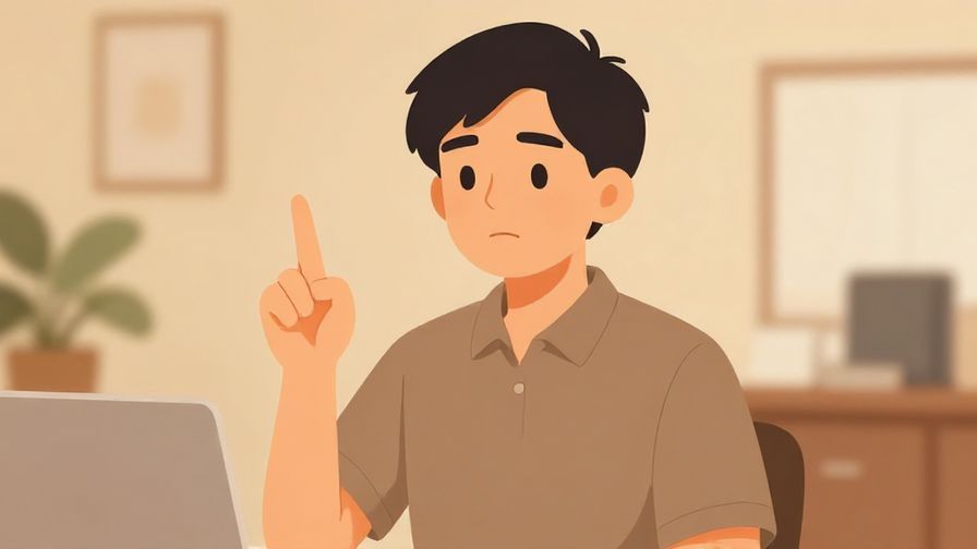 Illustration%20of%20a polite person gesturing “no” with a calm expression%2C office%20or%20public%20space%20background%2C warm%20colors