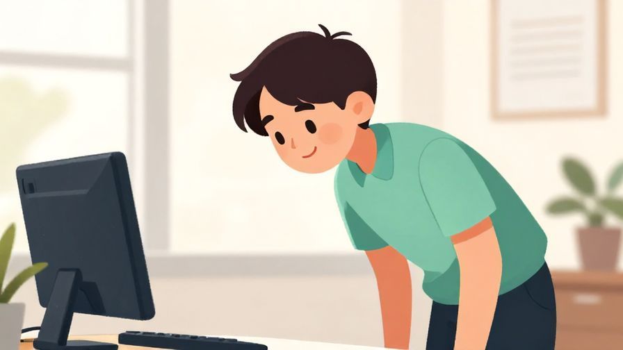 Illustration%20of%20a polite person slightly bowing with a gentle smile, light office background, vibrant colors, illustrated style