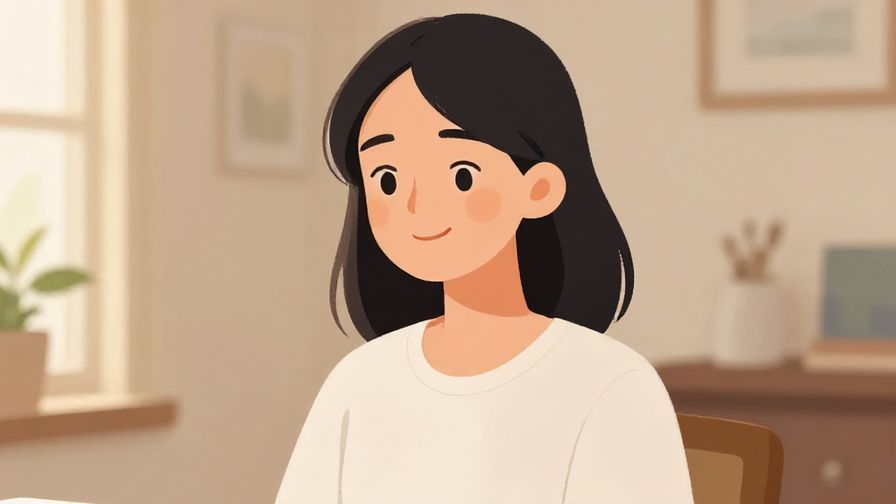 Illustration%20of%20a polite person smiling gently with a calm expression, soft indoor lighting, illustrated style