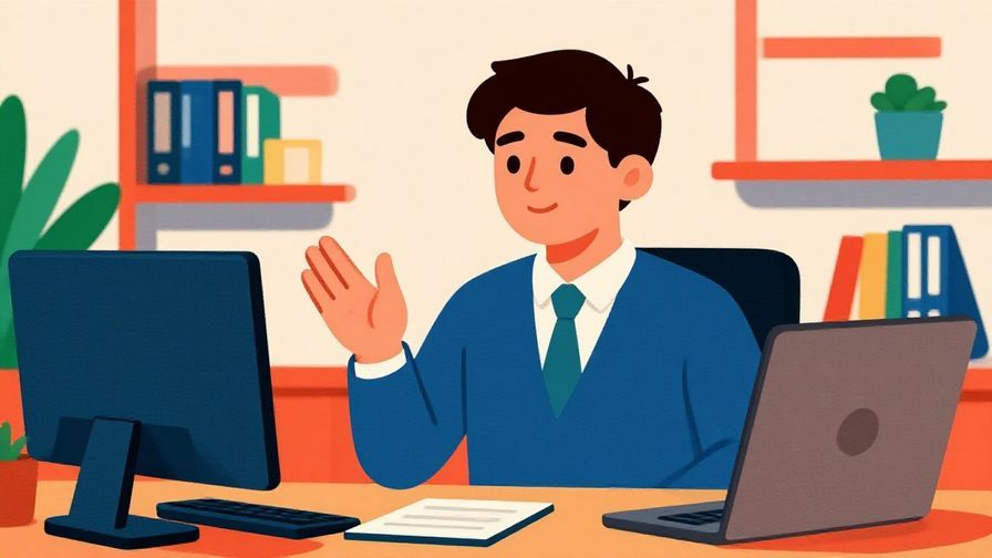 Illustration%20of%20a polite person%20making%20a%20request%20with%20a%20gentle%20expression%2C%20office%20setting%2C%20vibrant%20colors%2C%20illustrated%20style