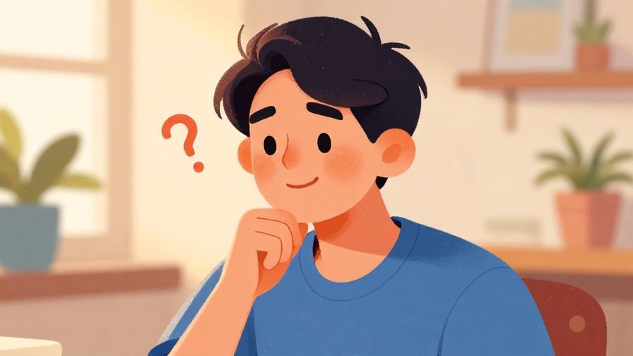 Illustration%20of%20a polite young adult with a questioning smile, soft indoor background, warm lighting, vibrant colors, illustrated style