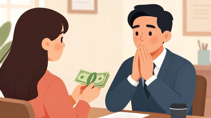 Illustration%20of%20a polite%20person%20expressing%20wish%20while%20holding%20cash%20in%20a%20formal%20setting%2C%20vibrant%20colors%2C%20illustrated%20style