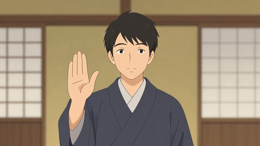 Illustration%20of%20a polite%20person%20raising%20a%20hand%20gently%20to%20signal%20stopping%20tone%2C%20traditional%20Japanese%20room%20background