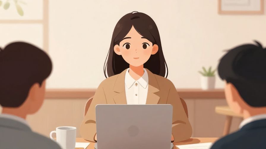 Illustration%20of%20a polite%20young%20woman%20speaking%20calmly%20in%20a%20meeting%20room%2C%20soft%20lighting%2C%20illustrated%20style