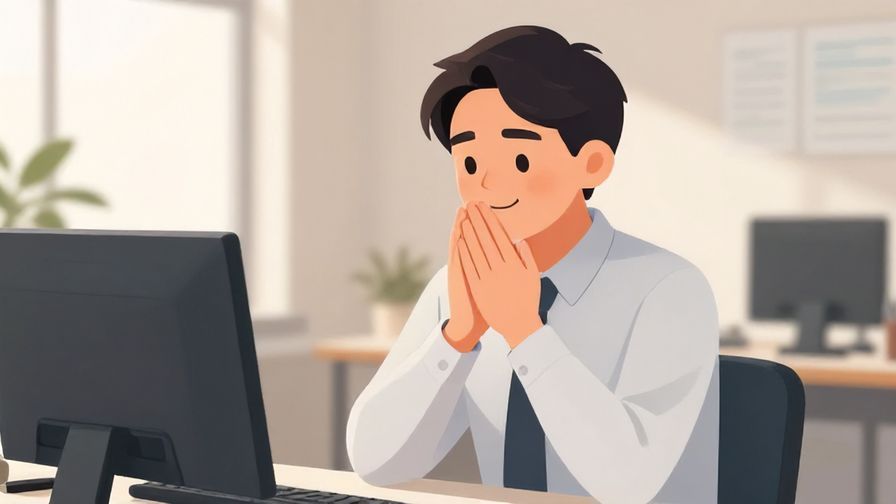 Illustration%20of%20a professional-looking person politely smiling and nodding in a calm office environment, soft lighting