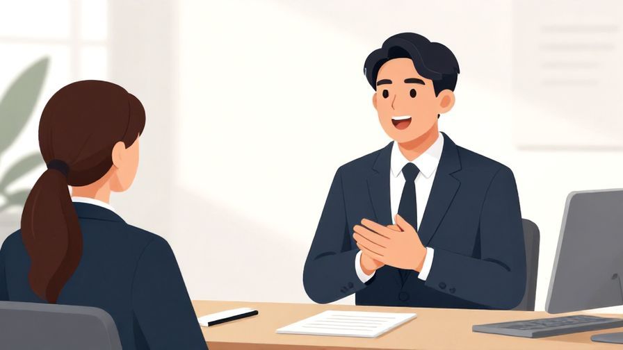 Illustration%20of%20a professional-looking person speaking in a formal setting with respectful posture, clean office background, illustrated style