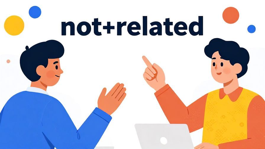 Illustration%20of%20a professional person making a slight hand gesture to indicate “not related” during a meeting, vibrant colors, illustrated style