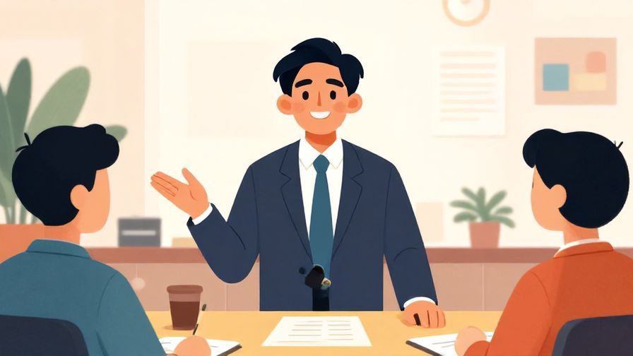 Illustration%20of%20a professional person with confident expression, speaking in a formal meeting, office background, vibrant colors, illustrated style
