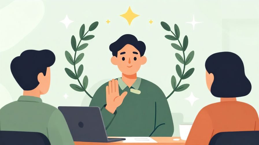 Illustration%20of%20a professional setting with a person politely gesturing “no” with hand, surrounded by olive branches and stars, calm colors, illustrated style