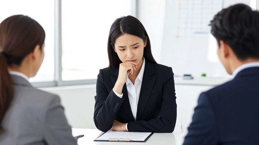 Illustration%20of%20a professional woman nodding attentively in a business meeting, bright office background, formal attire