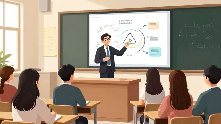 Illustration%20of%20a professor elaborating on a complex idea during a lecture, attentive students, formal classroom, illustrated style