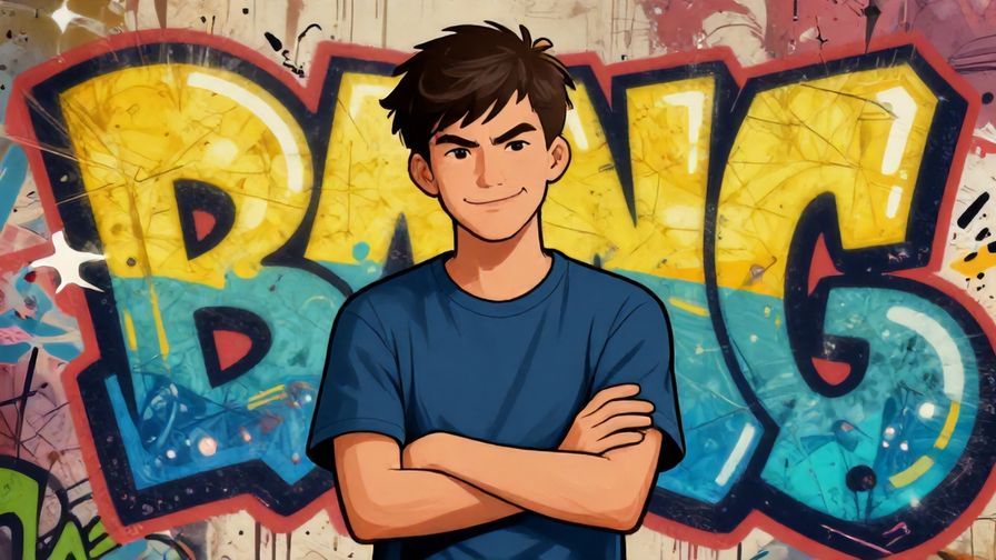 Illustration%20of%20a rebellious teenager with crossed arms and a smirk, graffiti wall in the background, bold colors, illustrated style