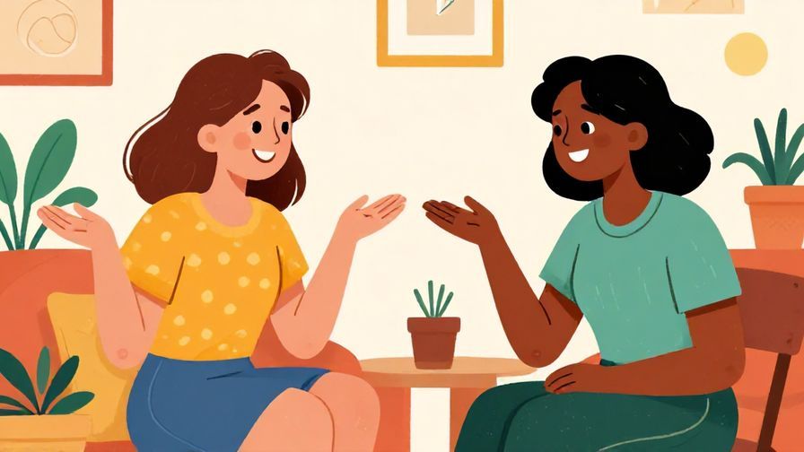 Illustration%20of%20a relaxed conversation%20between%20friends%2C%20one%20smiling%20and%20shrugging%20in%20a%20casual%20room%20setting%2C%20vibrant%20colors%2C%20illustrated%20style