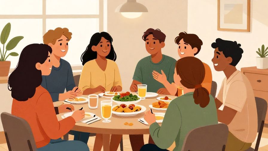 Illustration%20of%20a relaxed group smiling as the winner decides the next activity, casual home setting, illustrated style