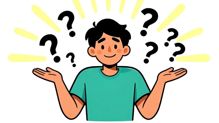 Illustration%20of%20a relaxed person shrugging with a confident smile%2C surrounded by floating question marks and light rays symbolizing hope and ease, vibrant colors, illustrated style