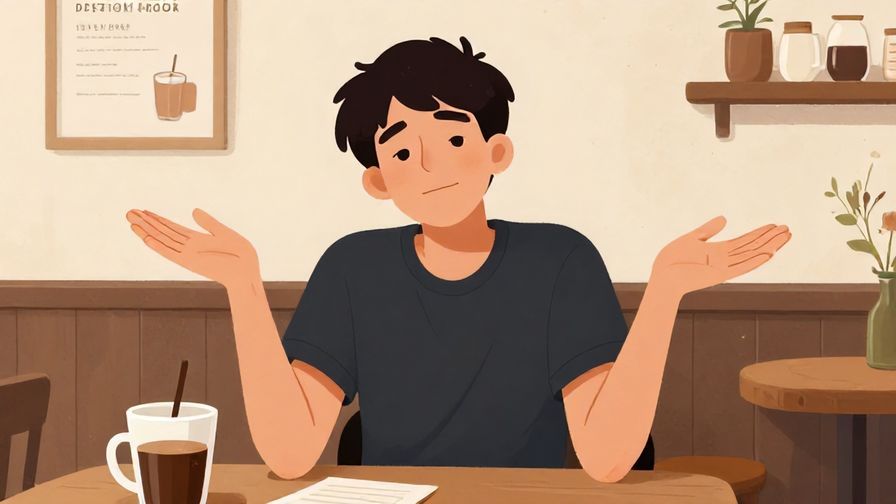 Illustration%20of%20a relaxed person%20shrugging%20with%20a%20smirk%20in%20a%20coffee%20shop%20setting%2C%20warm%20colors%2C%20illustrated%20style