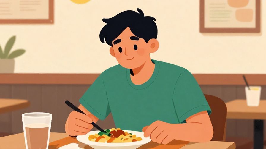 Illustration%20of%20a relaxed%20person%20ordering%20confidently%20with%20a%20slight%20smile%20in%20a%20casual%20restaurant%2C%20vibrant%20colors%2C%20illustrated%20style