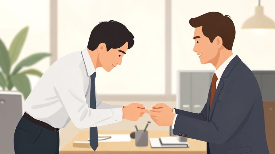 Illustration%20of%20a respectful bow%20exchange%20between%20two%20colleagues%20in%20an%20office%20environment%2C%20illustrated%20style