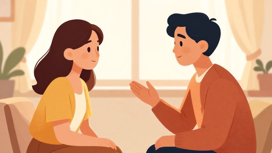 Illustration%20of%20a respectful conversation between two people with one gently suggesting reflection, soft indoor lighting, warm colors