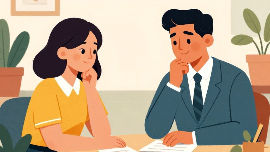 Illustration%20of%20a respectful conversation with one person nodding thoughtfully, formal indoor setting, vibrant colors, illustrated style