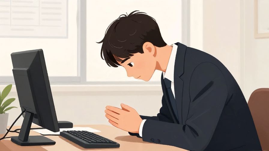 Illustration%20of%20a respectful person with hands gently folded, bowing slightly in an office setting, calm and formal atmosphere, illustrated style