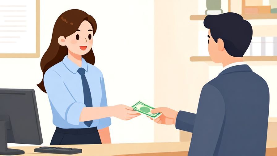 Illustration%20of%20a respectful%20person%20handing%20cash%20to%20a%20cashier%20in%20a%20formal%20store%20environment%2C%20bright%20colors%2C%20illustrated%20style