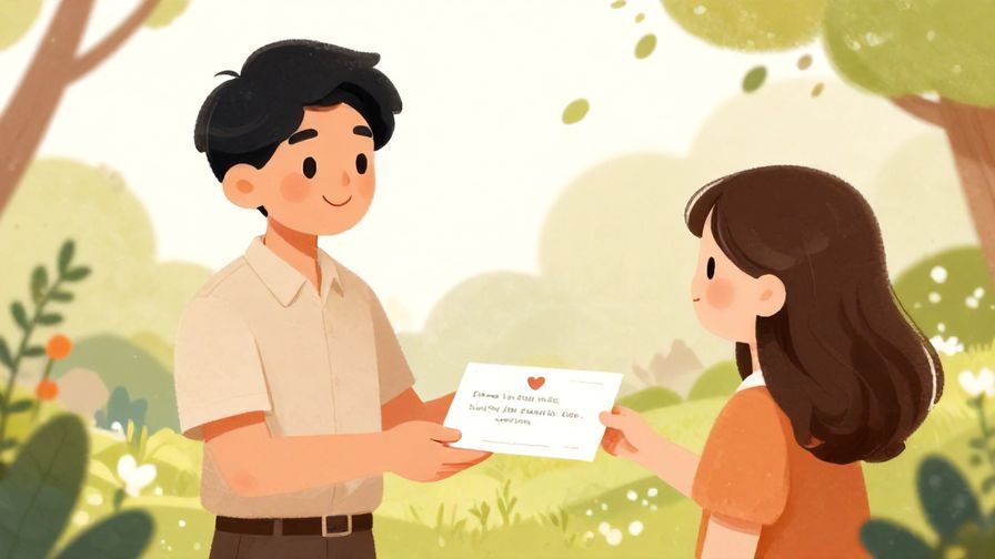 Illustration%20of%20a respectful%20person%20offering%20an%20invitation%20with%20a%20warm%20smile%20in%20a%20garden%20setting%2C%20soft%20colors%2C%20illustrated%20style