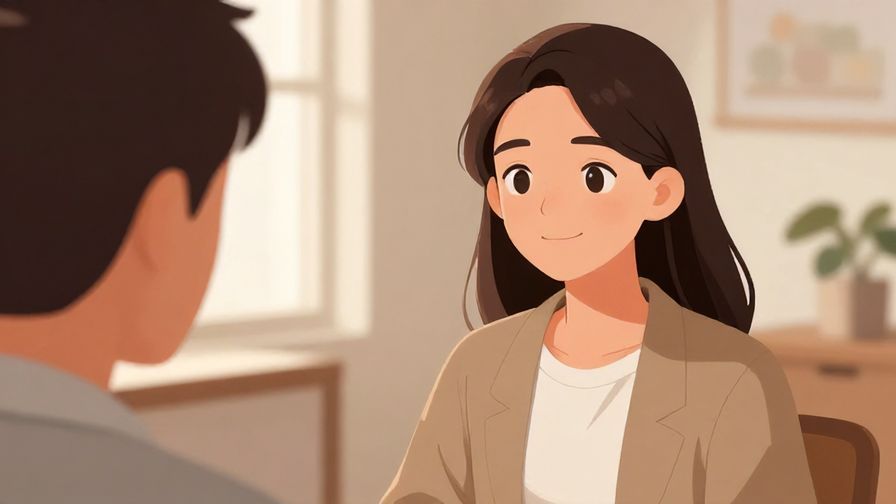 Illustration%20of%20a respectful%20person%20smiling%20gently%20while%20speaking%20to%20someone%20with%20a%20neutral%20expression%2C%20soft%20indoor%20lighting