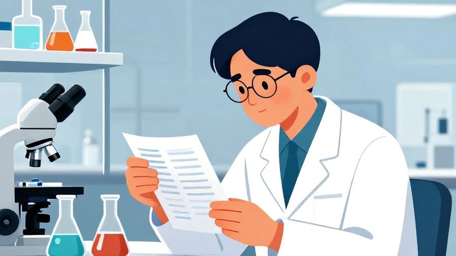 Illustration%20of%20a scientist%20carefully%20checking%20data%20in%20a%20lab%20setting%2C%20focused%20expression%2C%20illustrated%20style