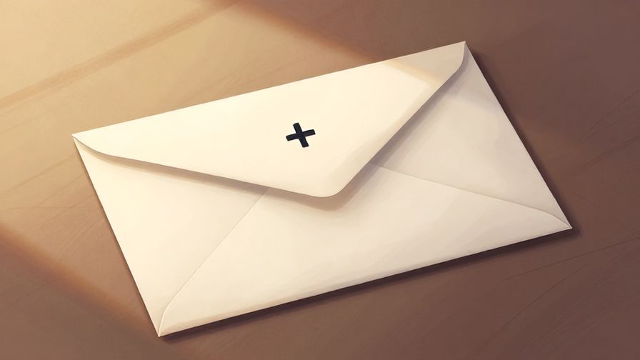 Illustration%20of%20a sealed envelope on a desk with shadows, a sense of secret or confidential information, soft warm lighting
