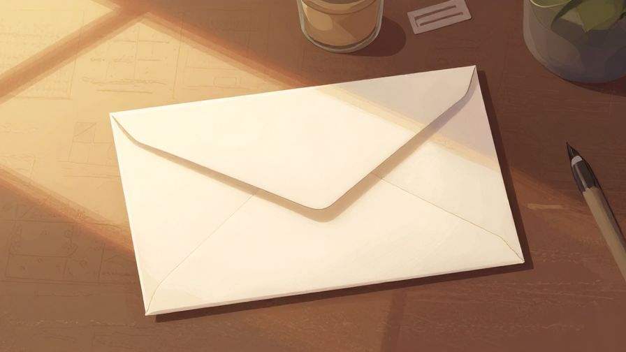 Illustration%20of%20a sealed envelope on a desk with sunlight streaming in, detailed background, illustrated style