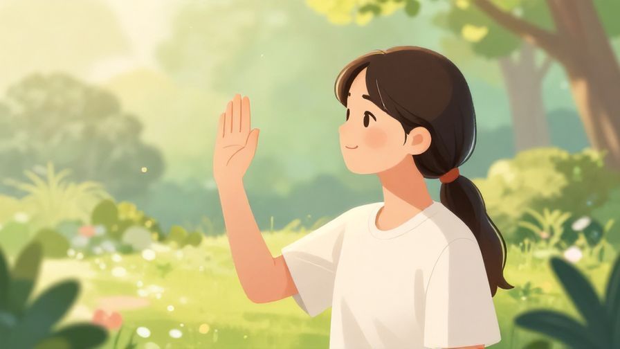 Illustration%20of%20a serene person gently waving a hand goodbye with soft lighting and peaceful garden background