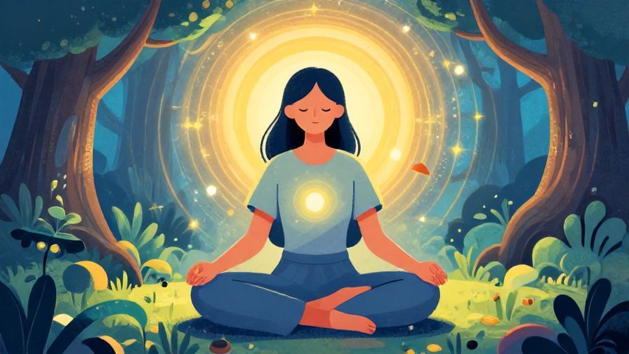 Illustration%20of%20a serene person meditating with soft light surrounding them, symbolizing faith and trust in fate, detailed background, vibrant colors, illustrated style