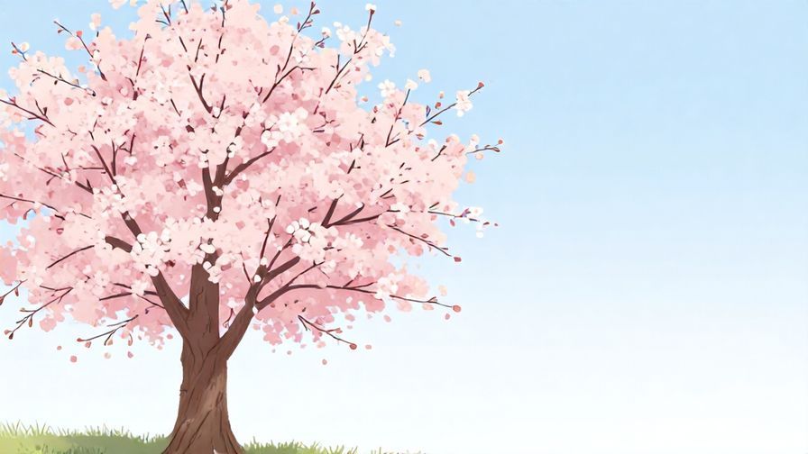 Illustration%20of%20a serene scene with a single blooming cherry blossom tree against a calm sky, symbolizing steadfast feelings, soft pastel colors, illustrated style