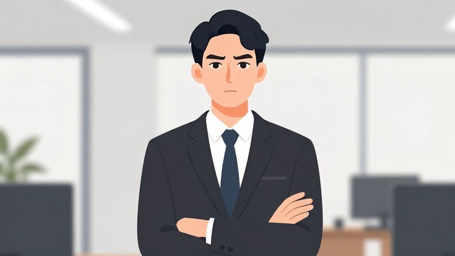 Illustration%20of%20a serious-looking%20person%20crossing%20arms%20in%20an%20office%20setting%2C%20formal%20attire%2C%20calm%20lighting