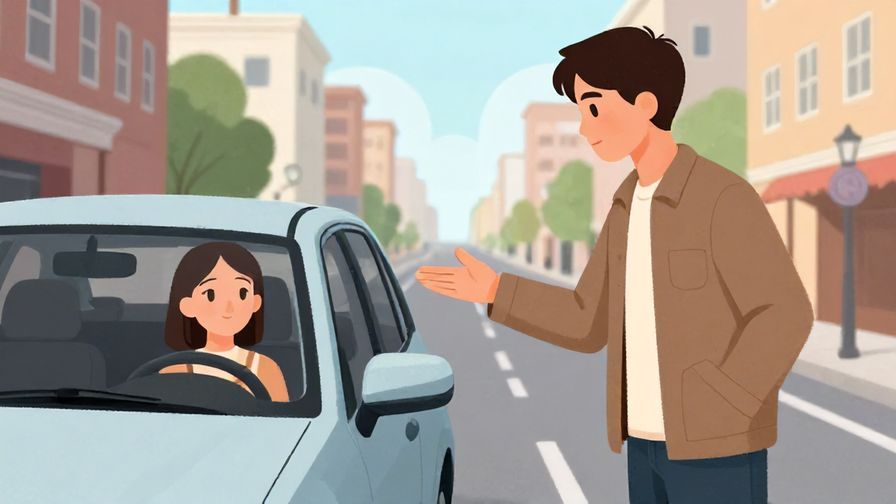 Illustration%20of%20a serious person giving a gentle but firm reminder to a driver, with a detailed city street background