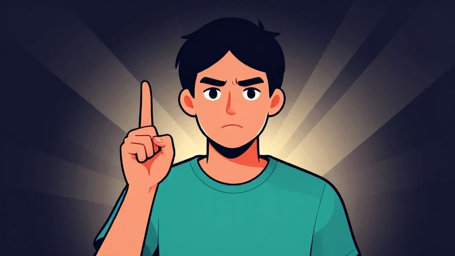 Illustration%20of%20a serious person raising one finger as if giving an important warning, with a subtle darkening gradient behind and sharp light rays, vibrant colors, illustrated style
